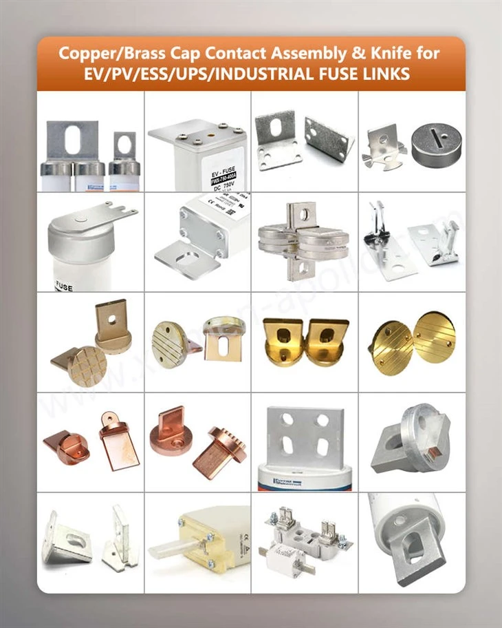 CopperBrass Cap Contact Assembly and Knife for EVPVESSUPSINDUSTRIAL FUSE LINKS