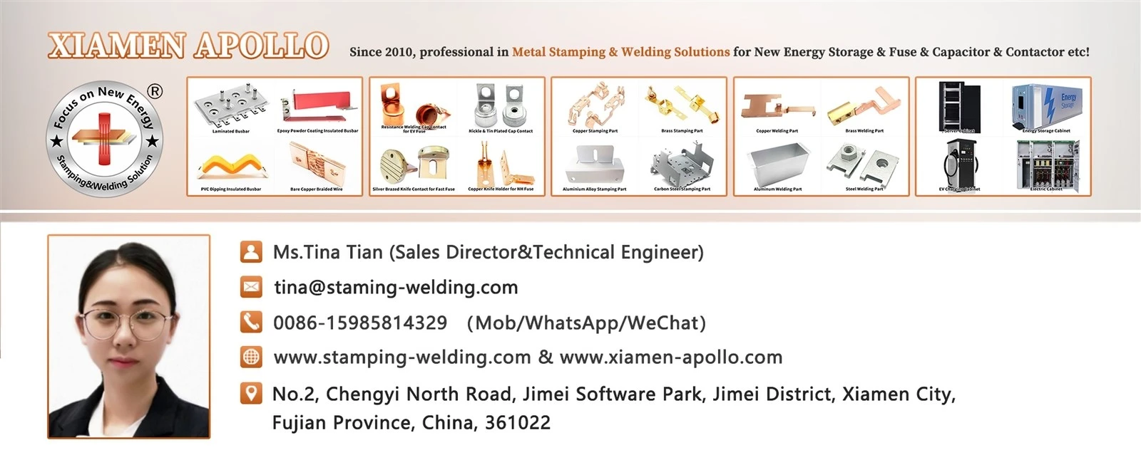 Ms Tina from Xiamen Apollo Ms Tina from Xiamen Apollo